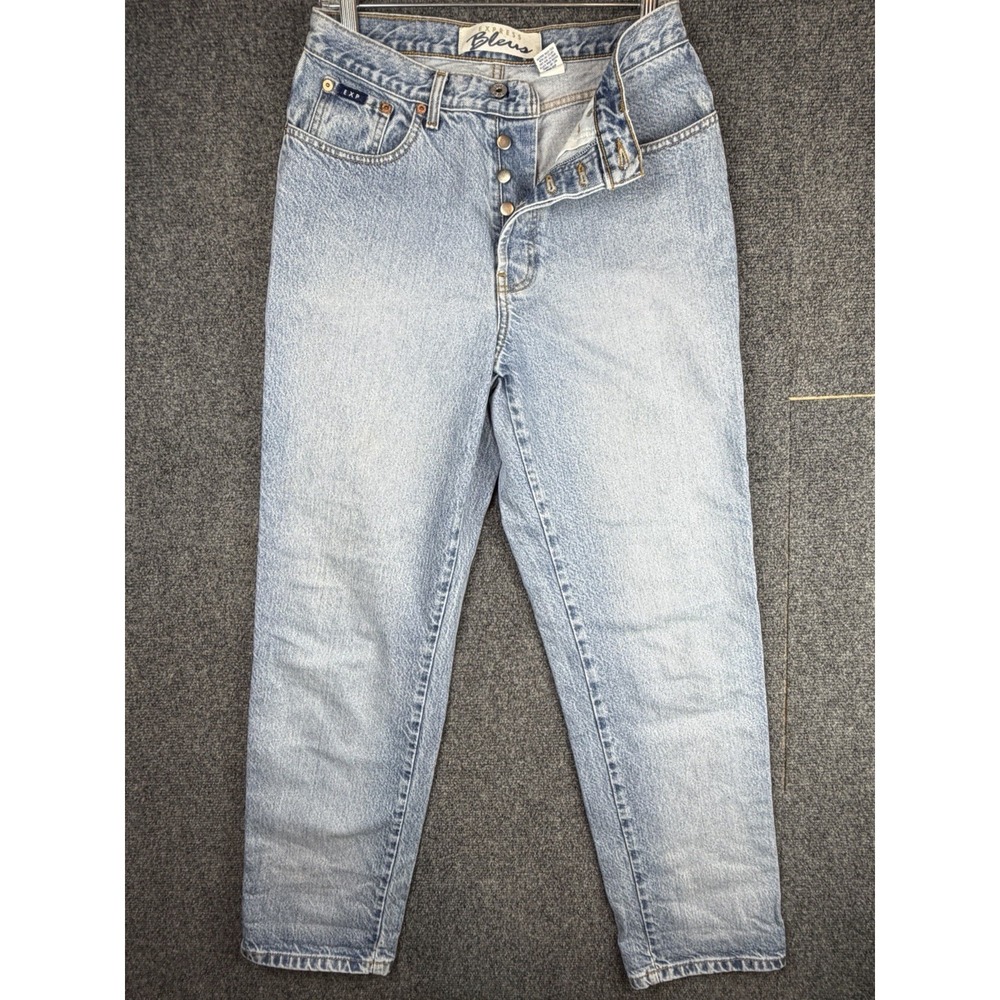 Vintage 90s Express Bleus High Waisted Button Fly Straight Leg Jeans Size 9/10 R